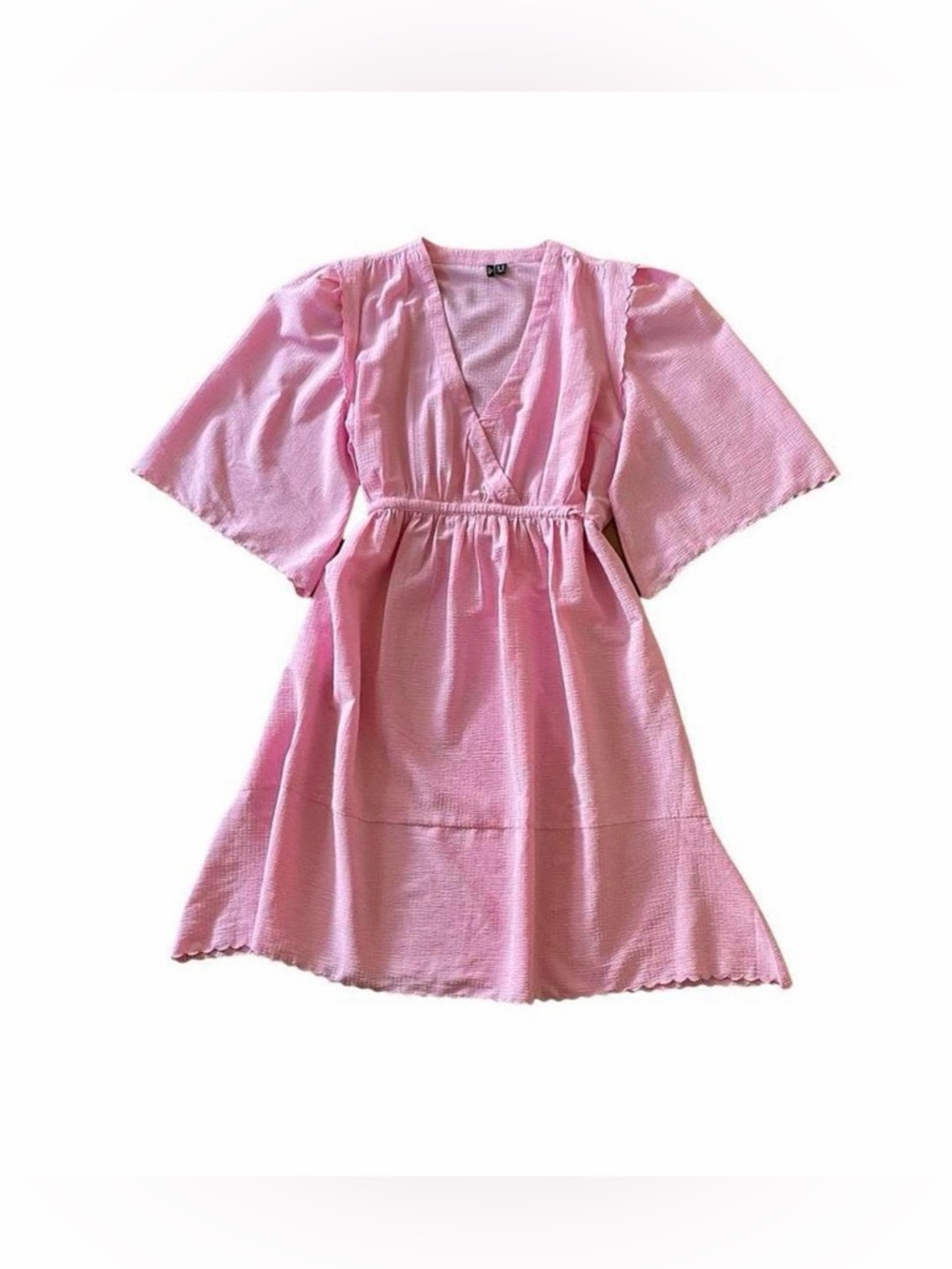 Vero Moda Curve Pink Seersucker Midi Dress Plus 18
